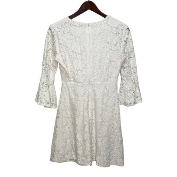 Lulus Favorite Flair White Lace Flounce Sleeve Dress Size Small Romantic - Picture 6 of 15